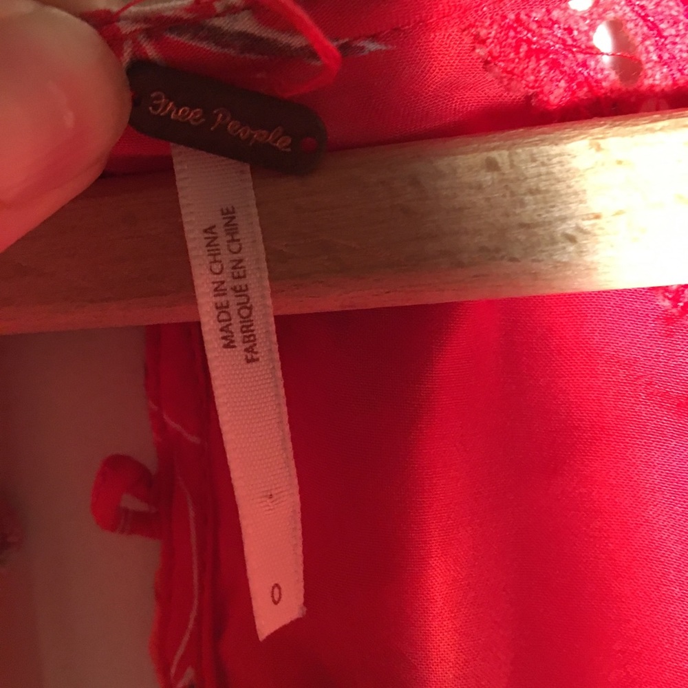 Free people Floral Red Boho Dress Tunic Flowy - Picture 5 of 6